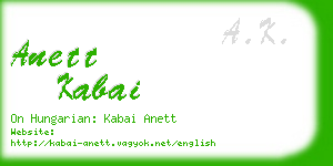 anett kabai business card